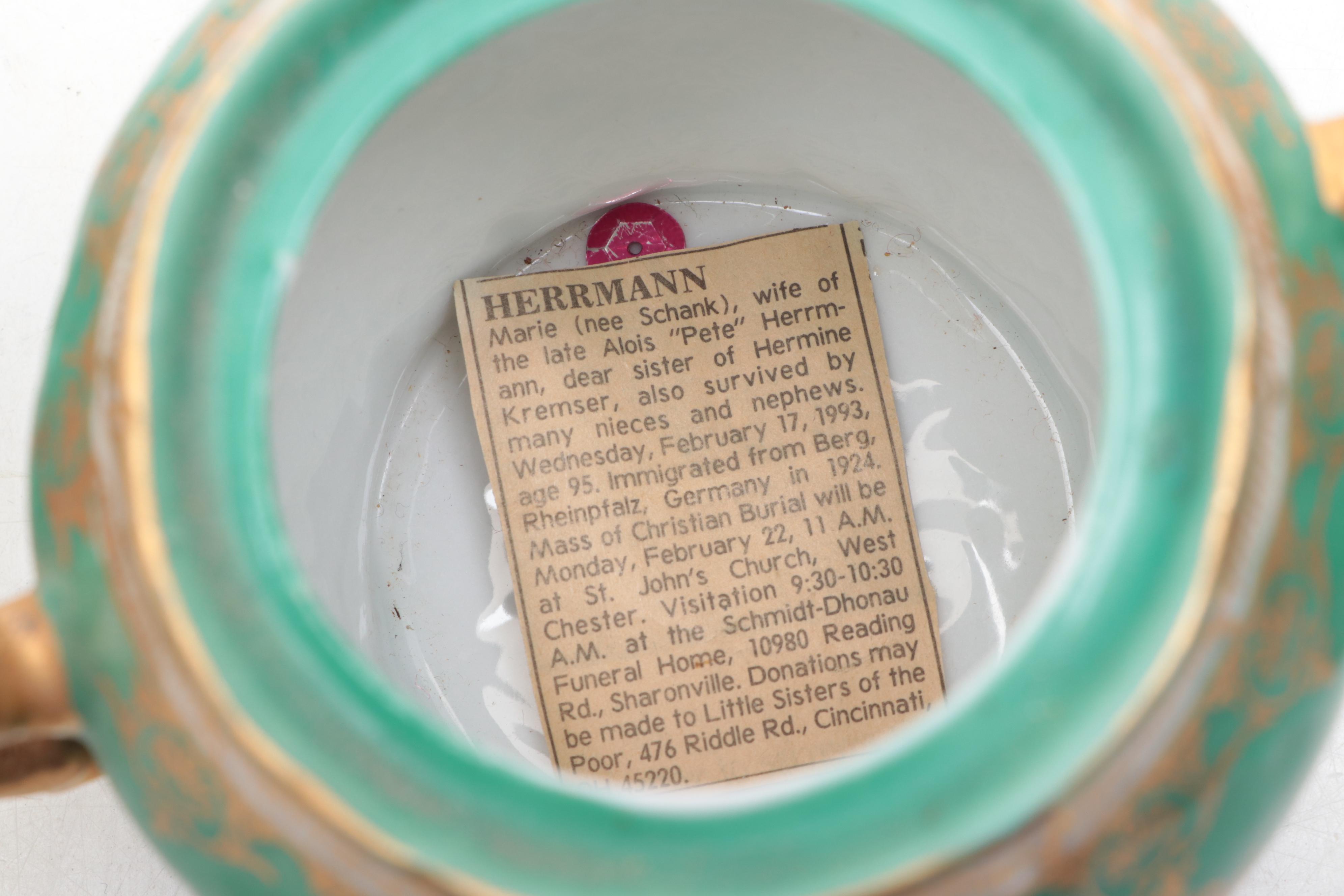 Victoria Austrian Porcelain Tea Set and Platter, Early to Mid20th