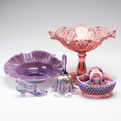 Fenton Museum Collection Ruffled Rim Cased Glass Bowl and More Glass Décor