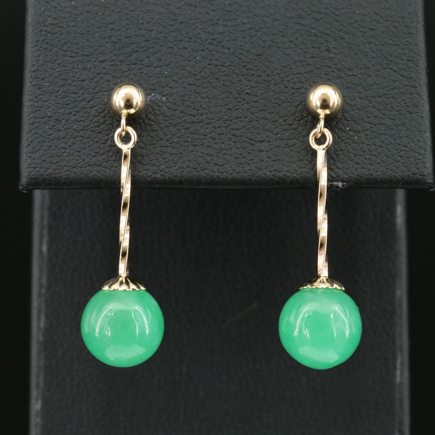 14K Jadeite Earrings