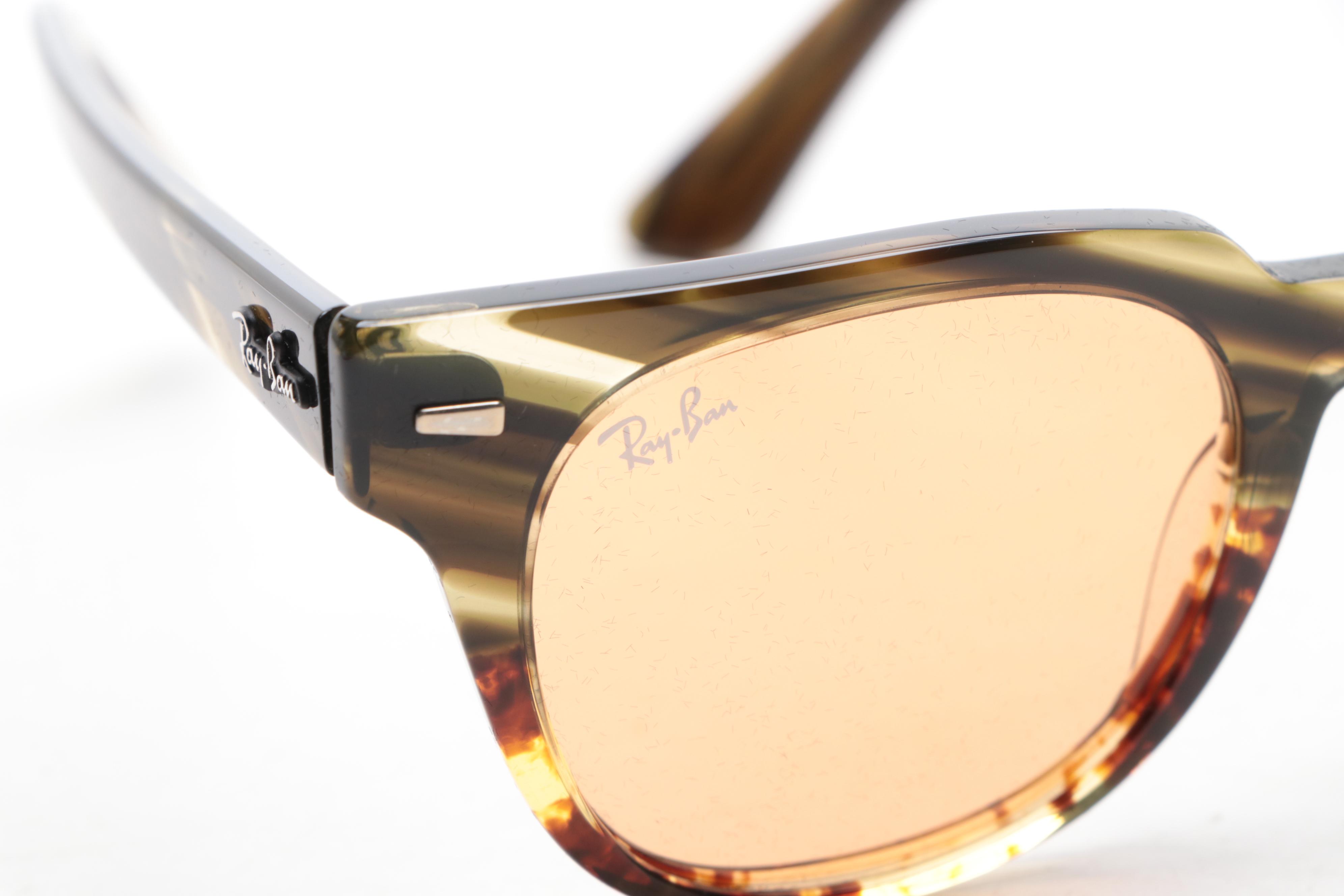 Ray-Ban RB2168 Meteor Polished Striped Havana Sunglasses with Case and ...