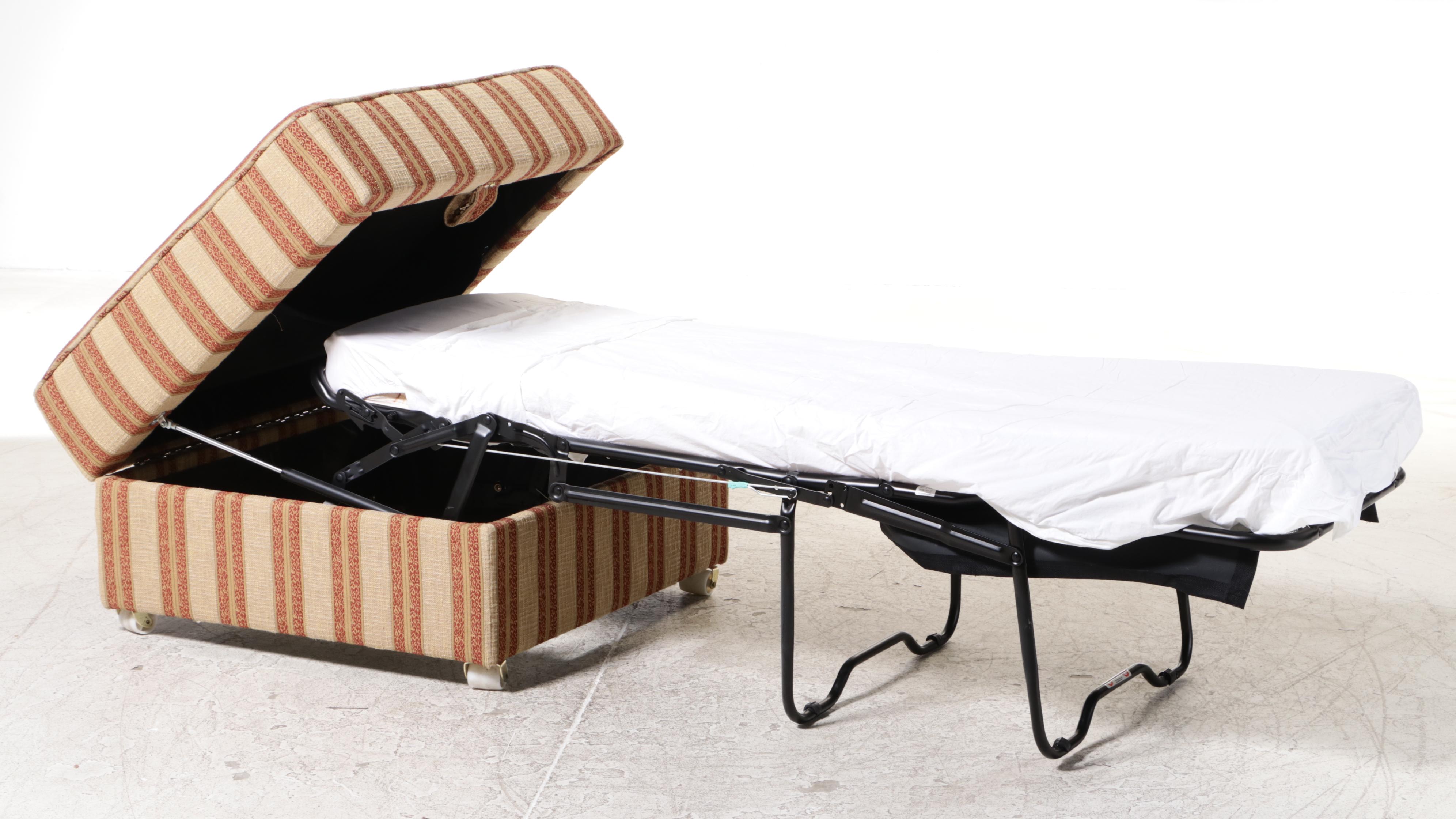 CustomUpholstered Armchair with FoldOut Bed Ottoman EBTH