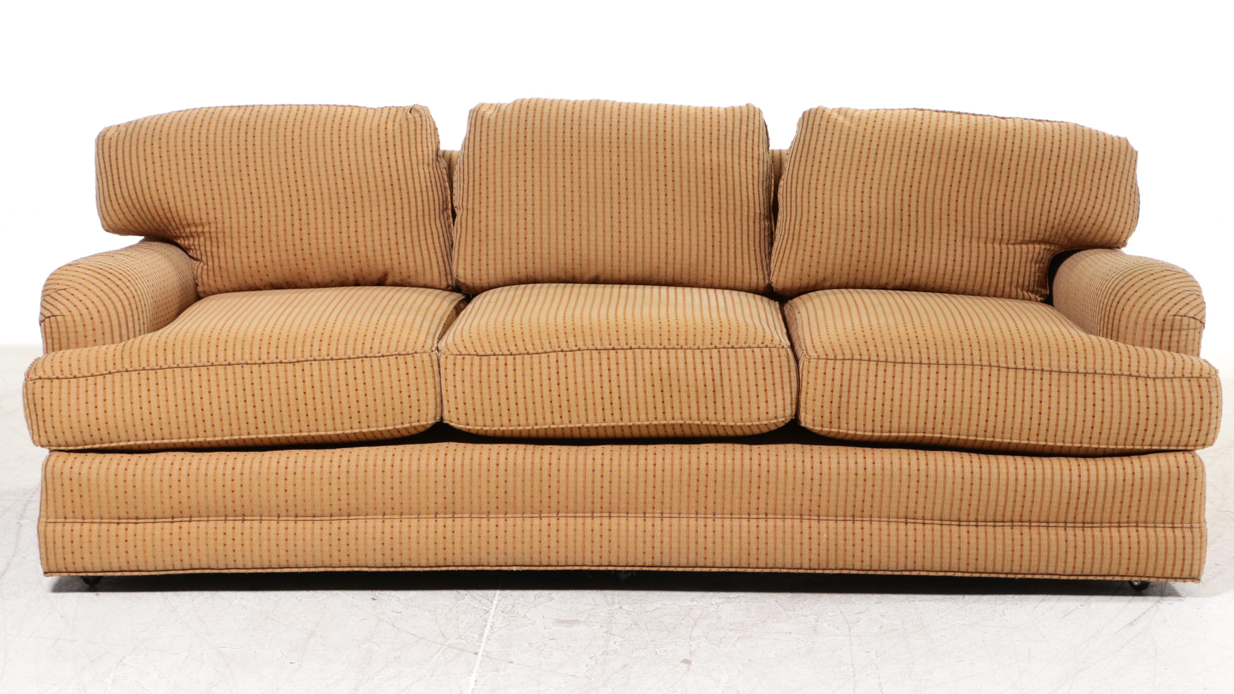 Custom Upholstered Sofa with Throw Pillows EBTH