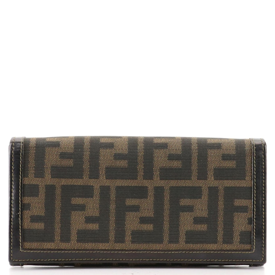 Fendi Zucca Canvas and Leather Continental Wallet