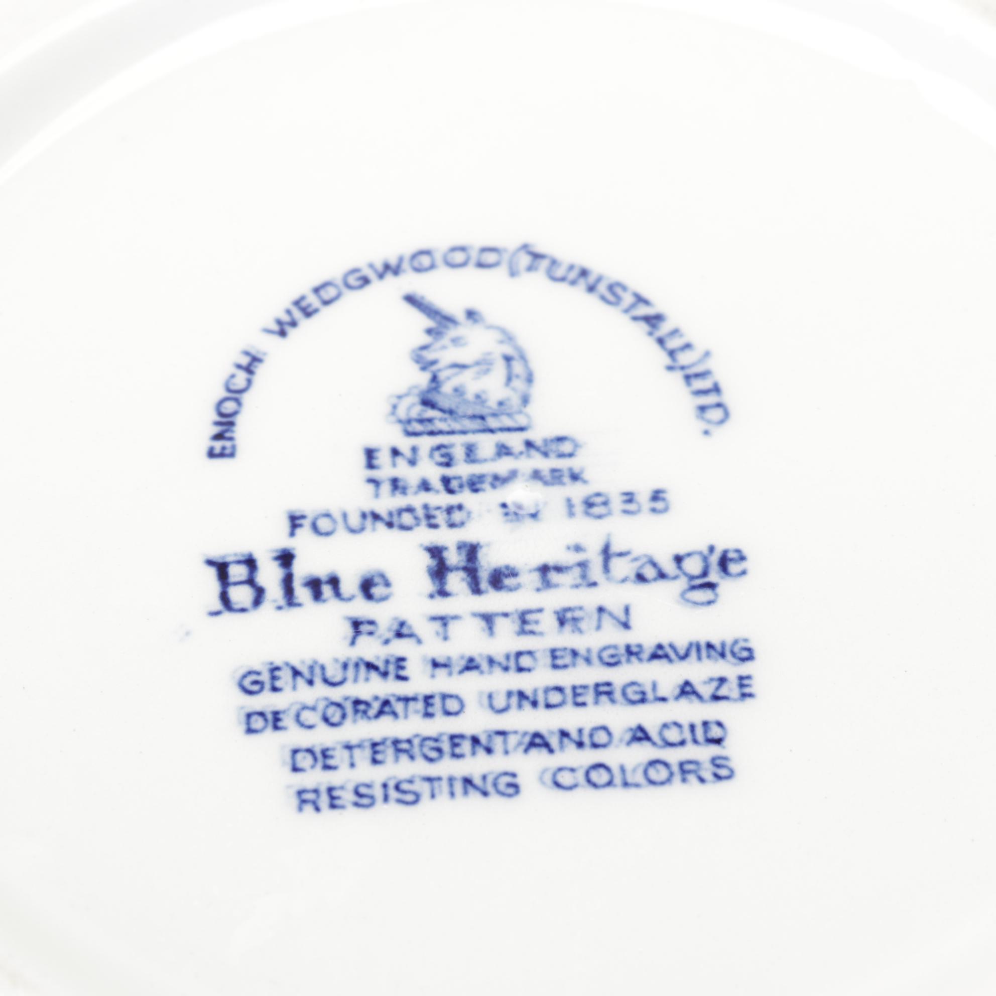 Enoch Wedgwood "Blue Heritage" Serveware with Other Tableware and Decor