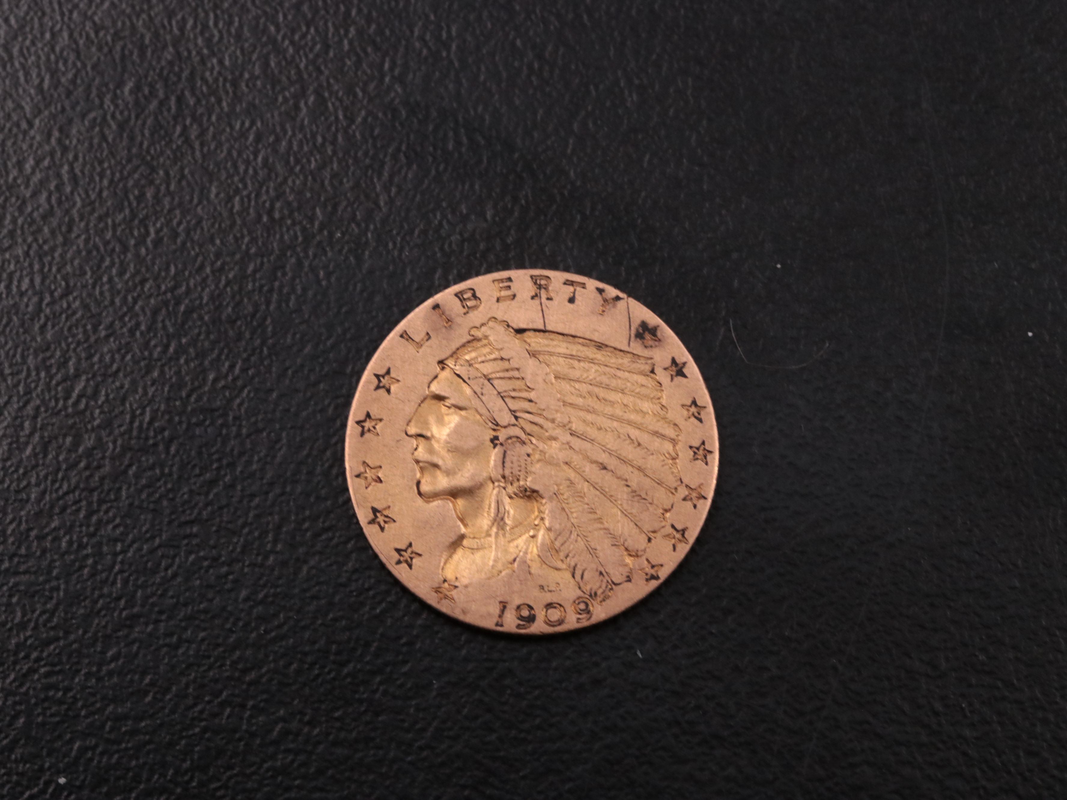 1909 Indian Two and One Half Dollar Gold Coin EBTH