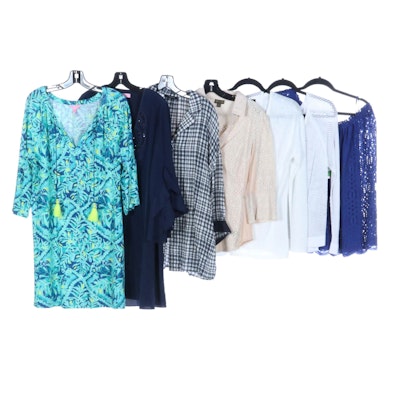 Lily Pulitzer Lace Top, Silk Beaded Dress, Del Lago Tunic, and More