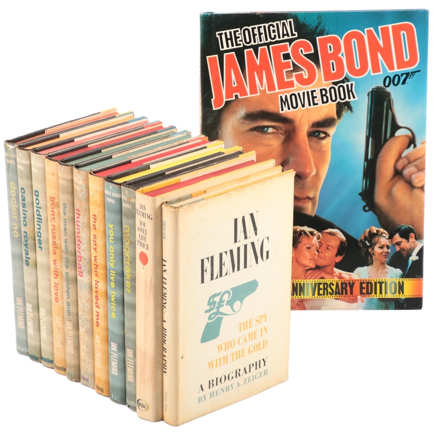 Book Club Edition James Bond Novels with Ian Fleming Biography and Movie Book