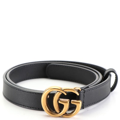 Gucci Leather Belt wth Double G Buckle