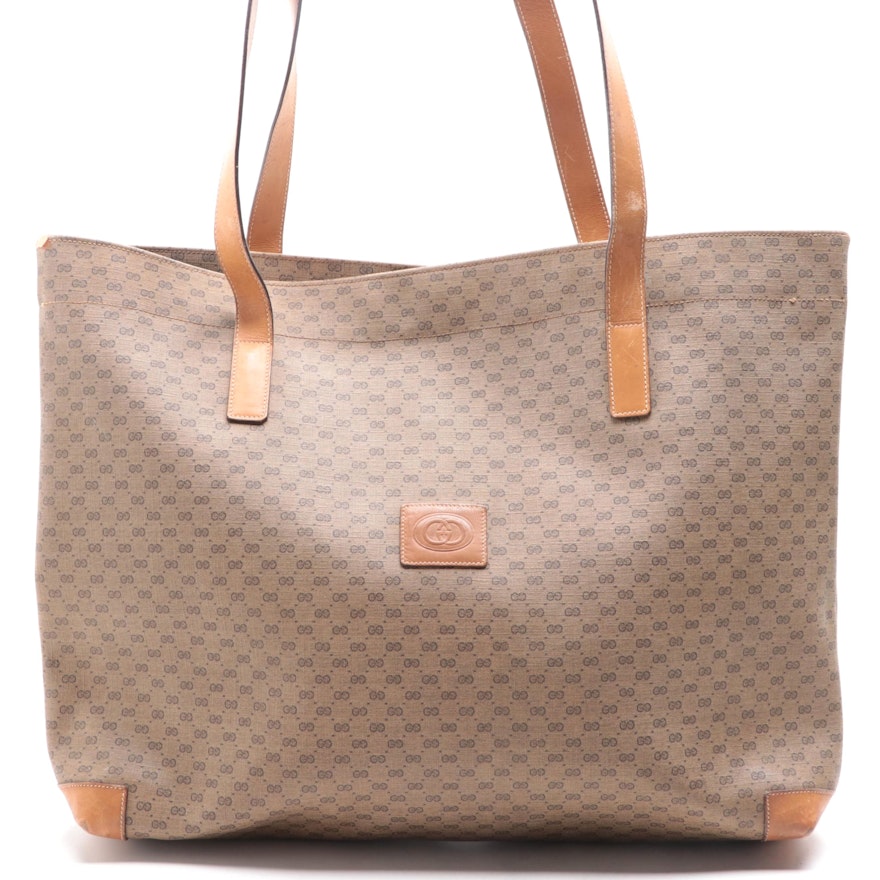 Gucci Tote in Micro GG Canvas and Leather