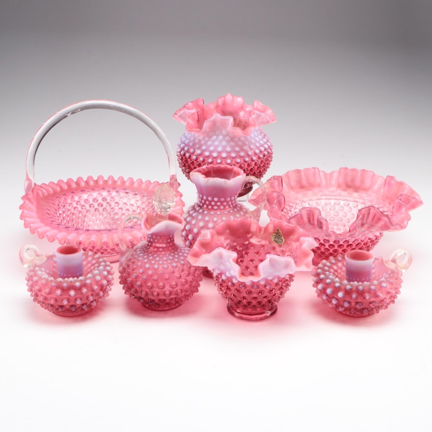 Fenton and Other Cranberry Hobnail Cranberry Glass Tableware