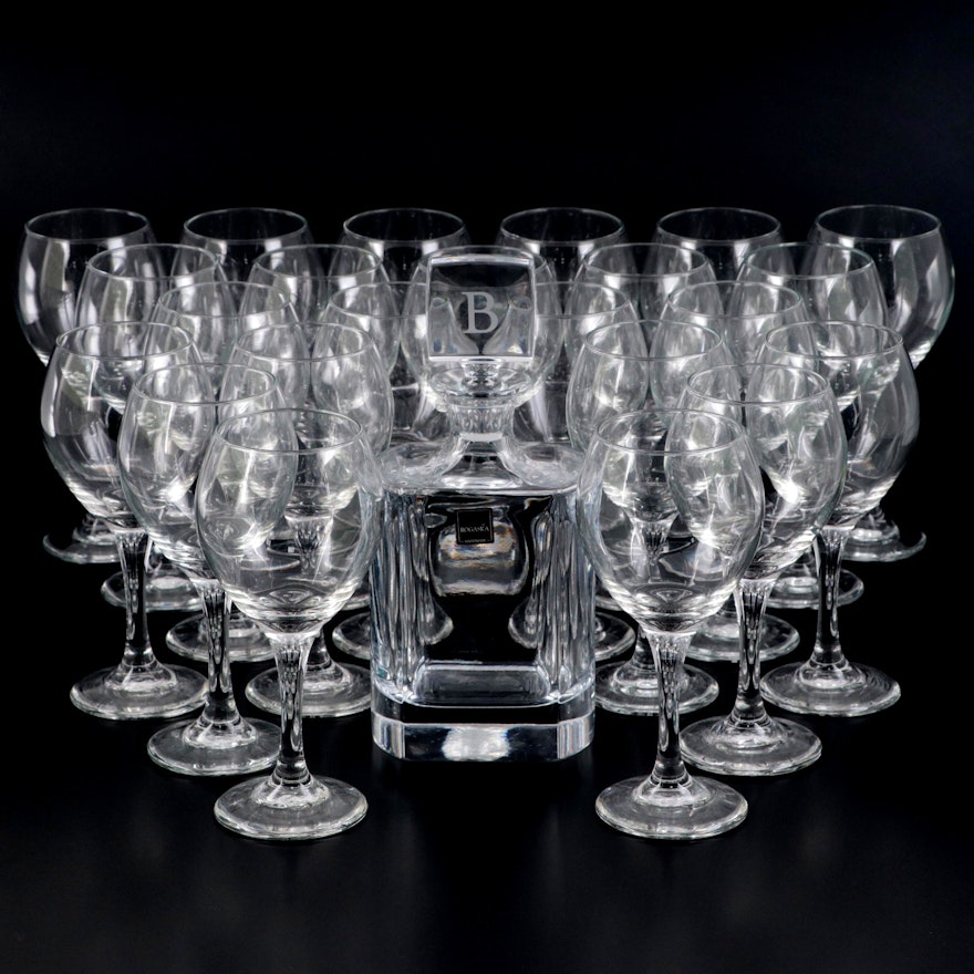 Rogaska Crystal Decanter with Other Wine Glasses
