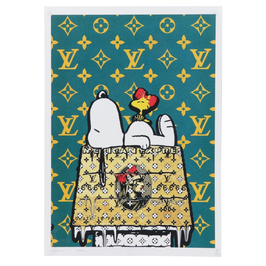 Death NYC Digital Pop Art Print Snoopy and Woodstock / Vuitton / AmEx
