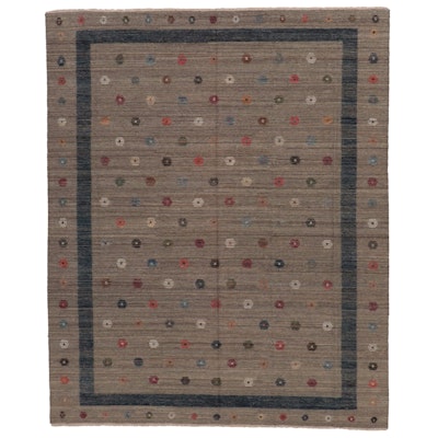 8'11 x 10'8 Hand-Knotted Afghan Contemporary Area Rug