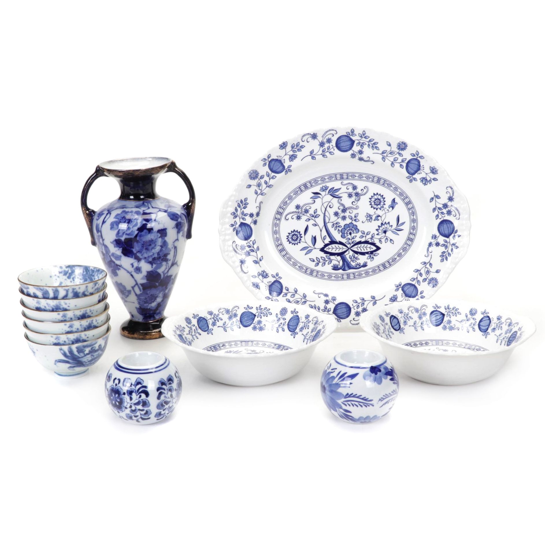 Enoch Wedgwood "Blue Heritage" Serveware with Other Tableware and Decor