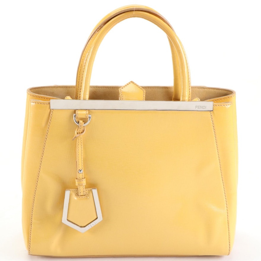 Fendi Petite 2Jours Patent Saffiano Leather Top Handle Bag
