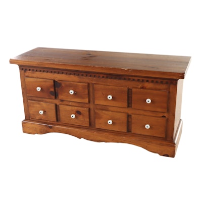 American Primitive Style Pine Four-Drawer "Apothecary" Chest, Late 20th Century