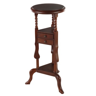 Queen Anne Style Mahogany-Finished Basin Stand
