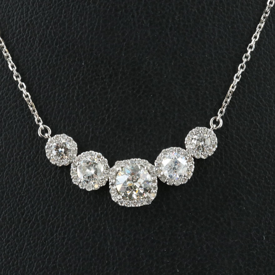 14K 1.74 CTW Diamond Chevron Necklace