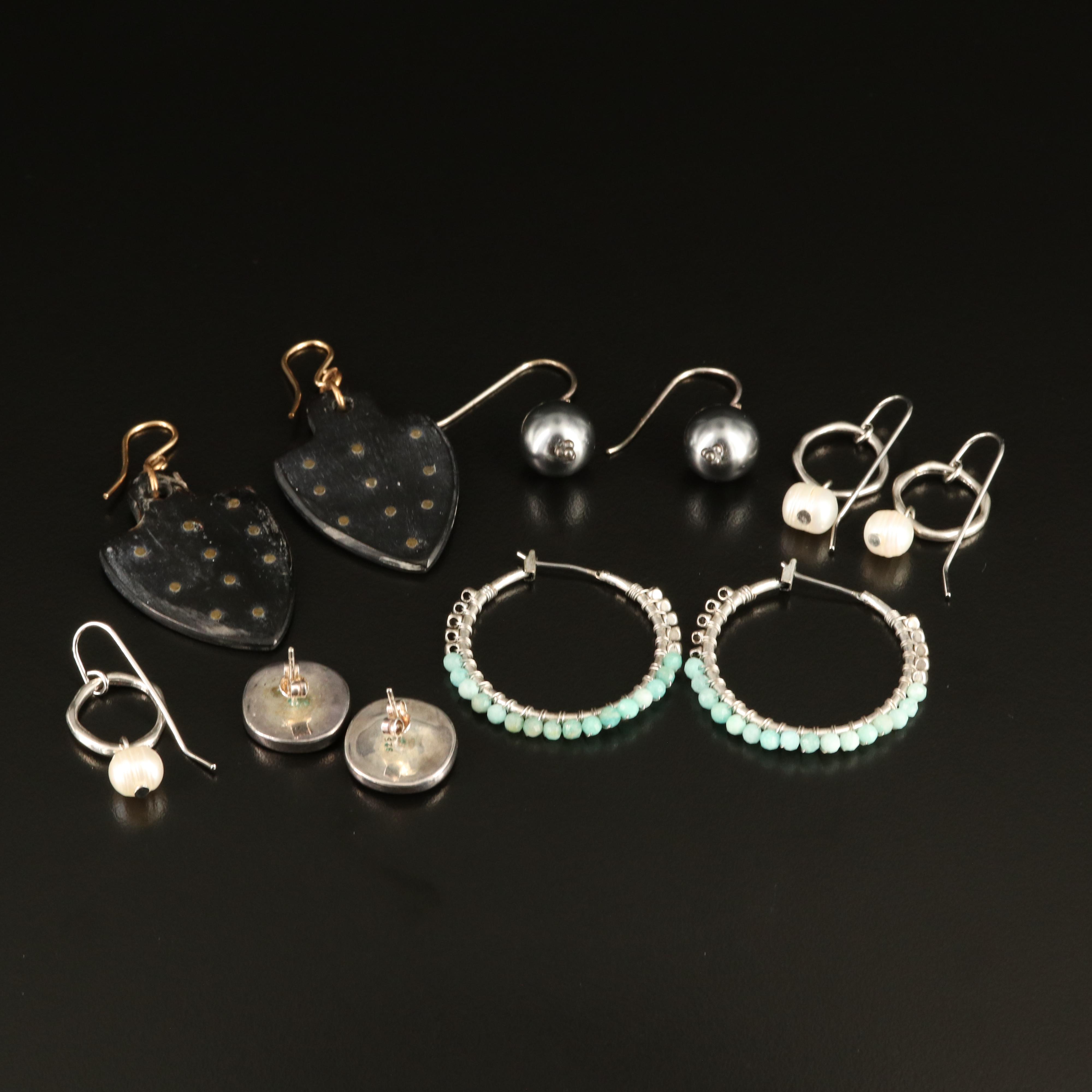 Horn, Pearls and Sterling Featured in Earring Collection EBTH