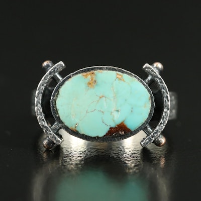 Sterling Turquoise East-West Ring