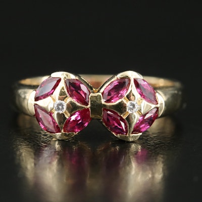 14K Ruby and Cubic Zirconia Ring