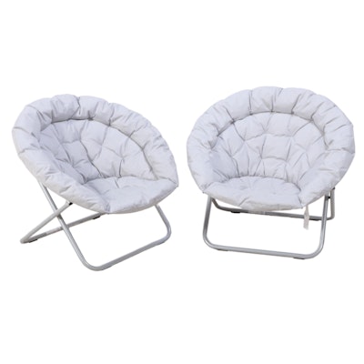 Pair of Pottery Barn Teen Hang-Around Saucer Chairs