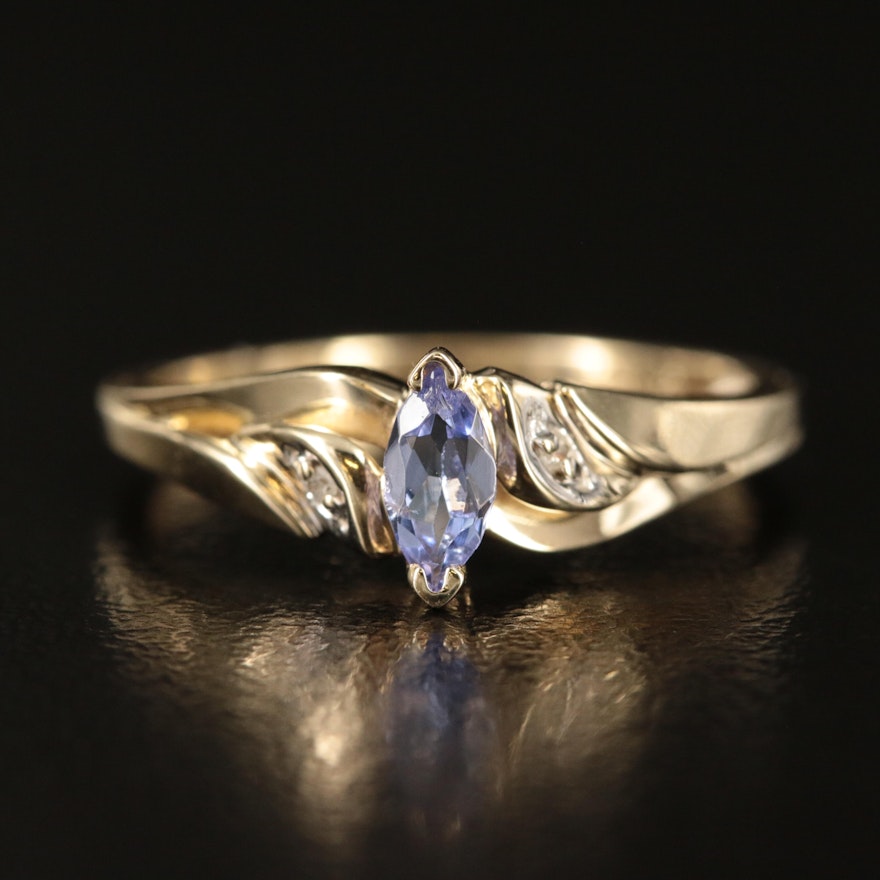 10K Tanzanite and Diamond Ring