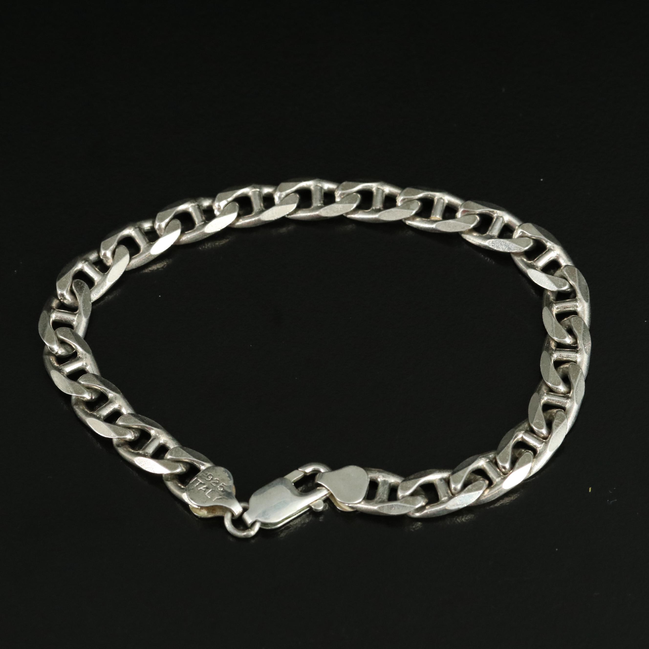 Sterling Anchor Chain Necklace EBTH