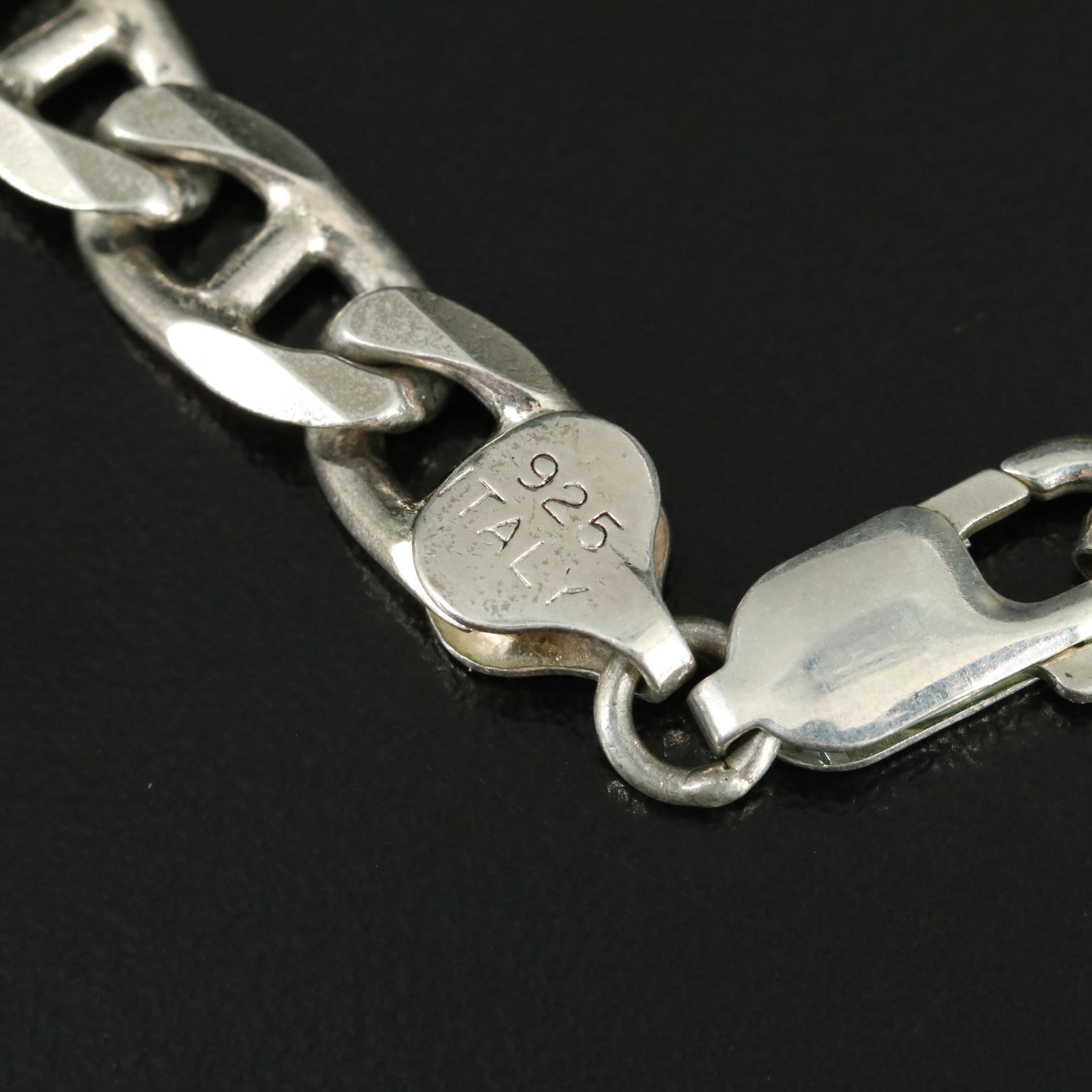 Sterling Anchor Chain Necklace EBTH