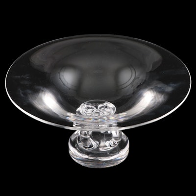 Steuben Art Glass Pedestal Bowl Designed by George Thompson