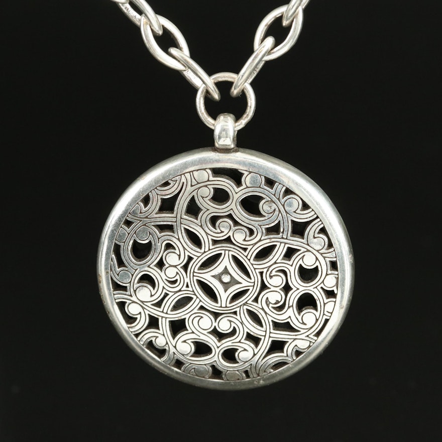 Brighten Pierced Circle Pendant Necklace