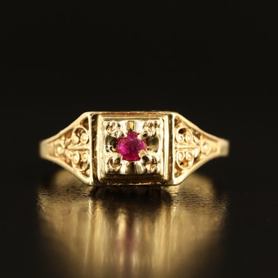 Vintage Style 18K Ruby Ring