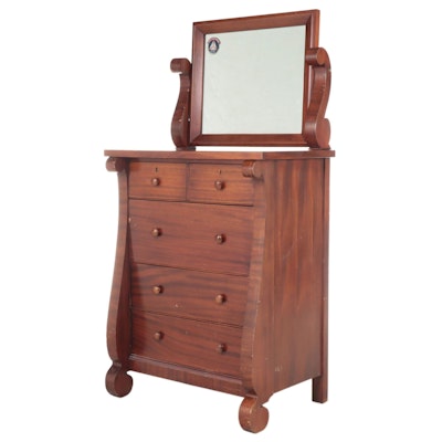American Empire Style Mahogany Dresser,  Early 20th Century