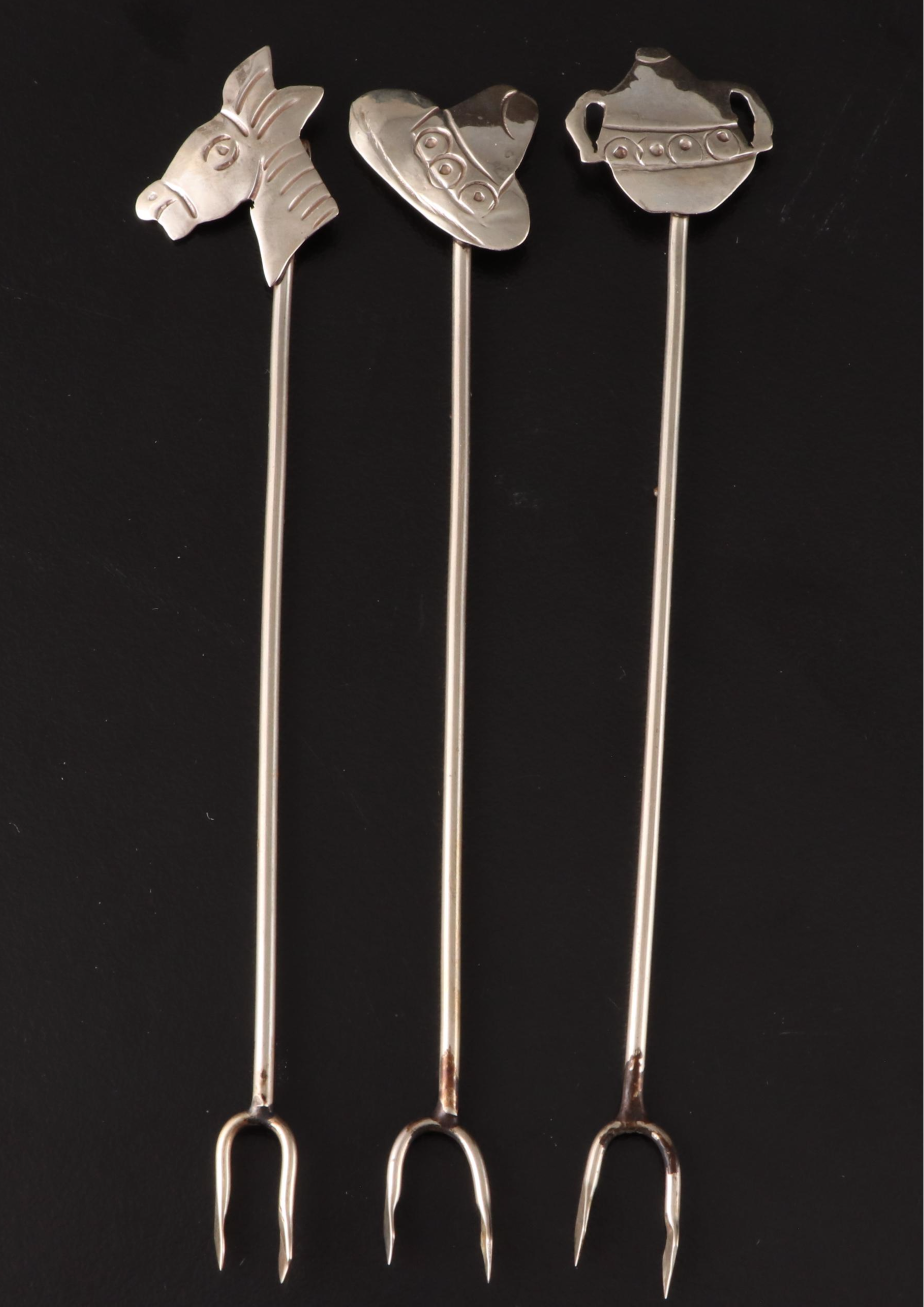 Mexican Sterling Silver Hors D'Oeuvres Forks EBTH