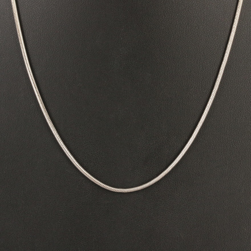 Italian Sterling Round Snake Chain Necklace
