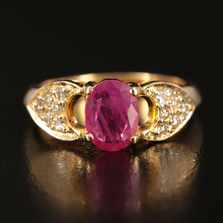 18K 1.80 CT Ruby and Diamond Ring