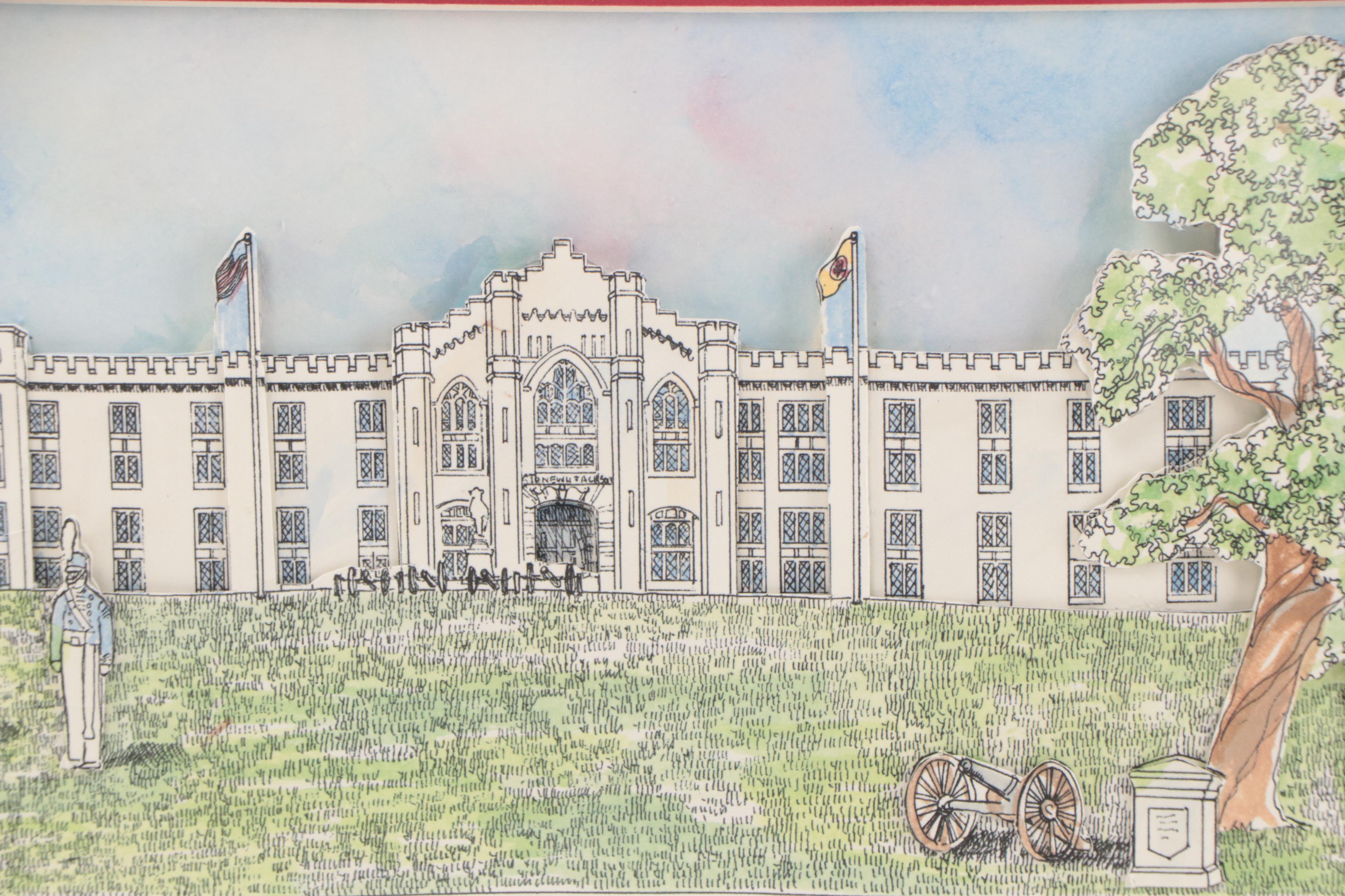 Patsy Gullett Dimensional Watercolor Painting "VMI" | EBTH