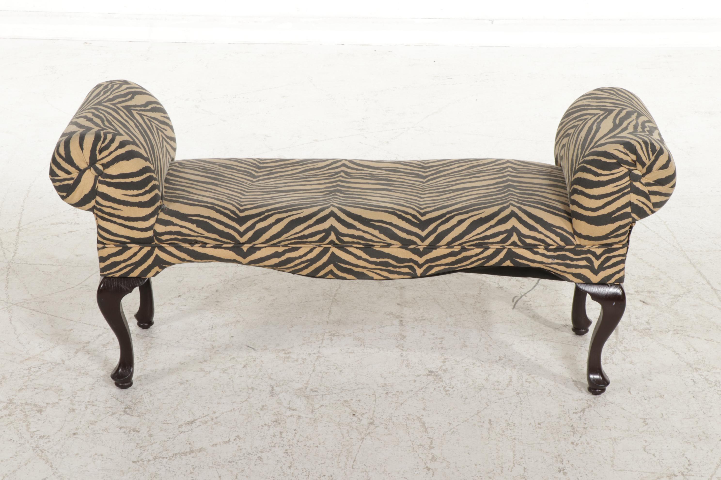 The Rose Hill Co. Upholstered Scroll Arm Bench EBTH