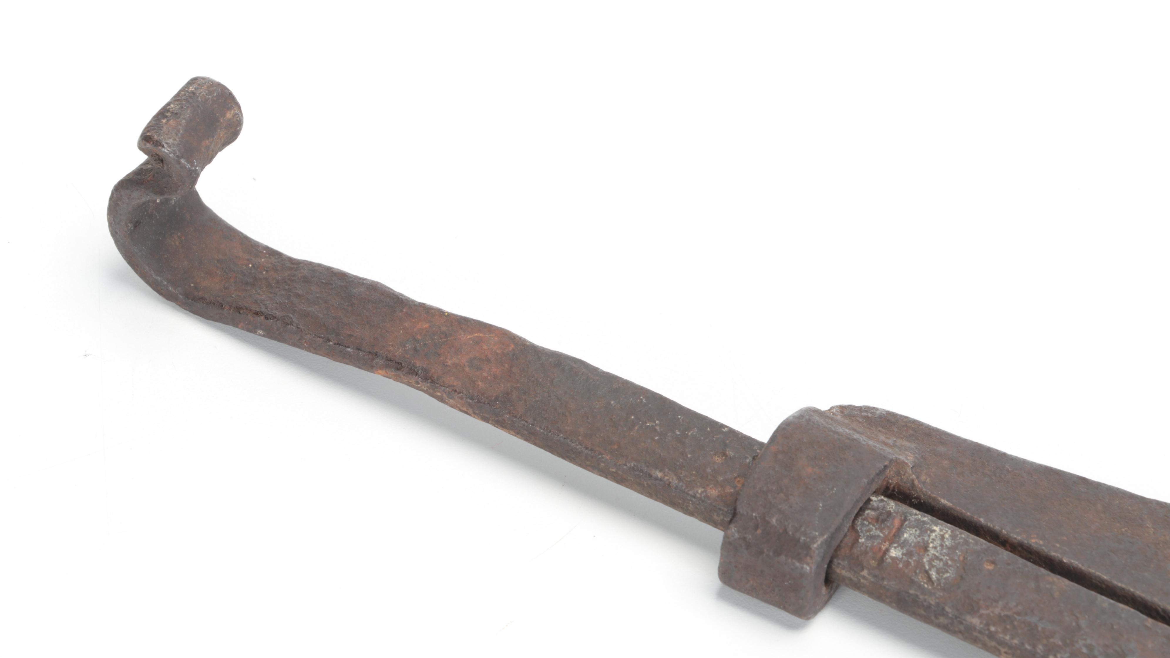 Wrought Iron Sawtooth Fireplace Trammel Hook, 19th Century EBTH