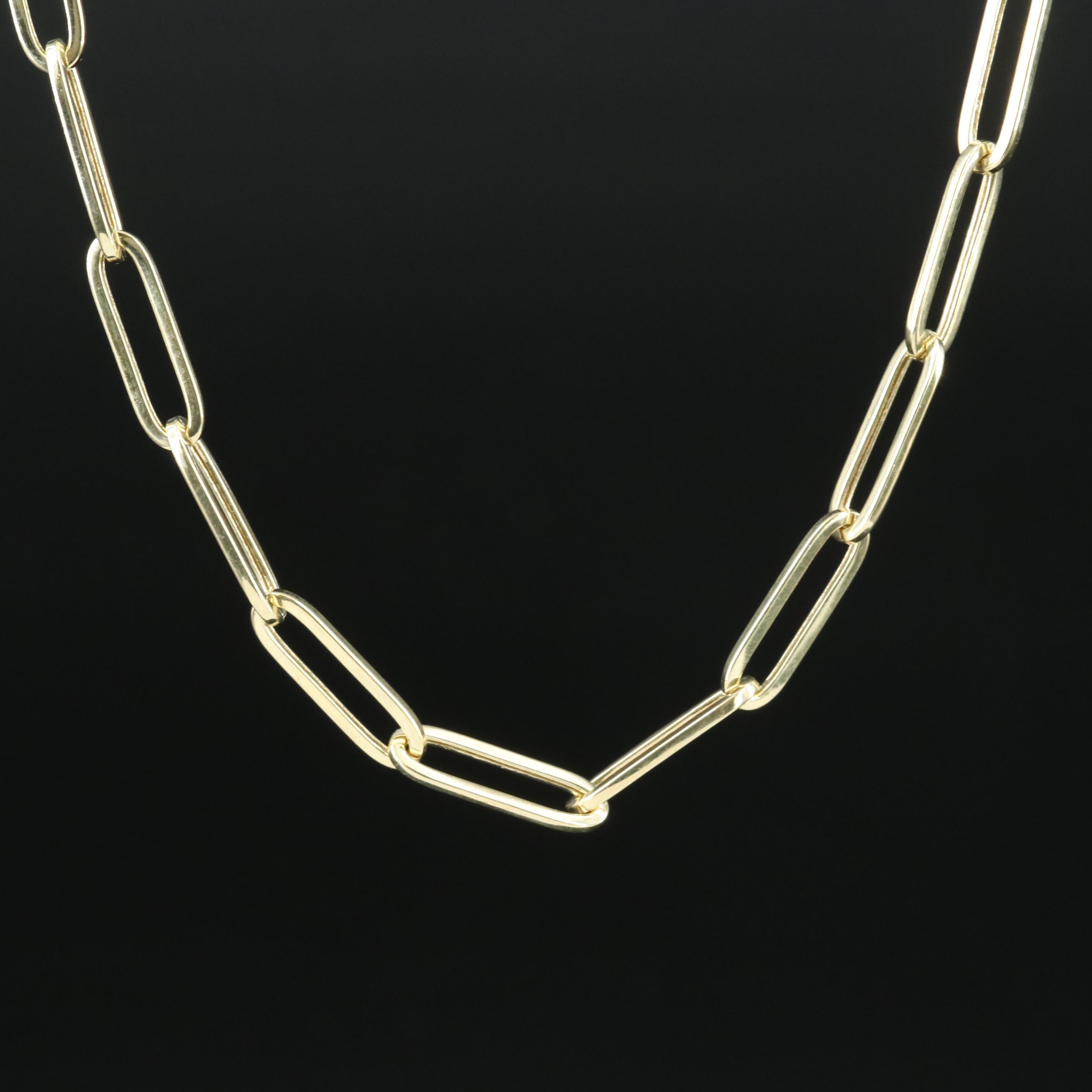 14K Paperclip Necklace EBTH