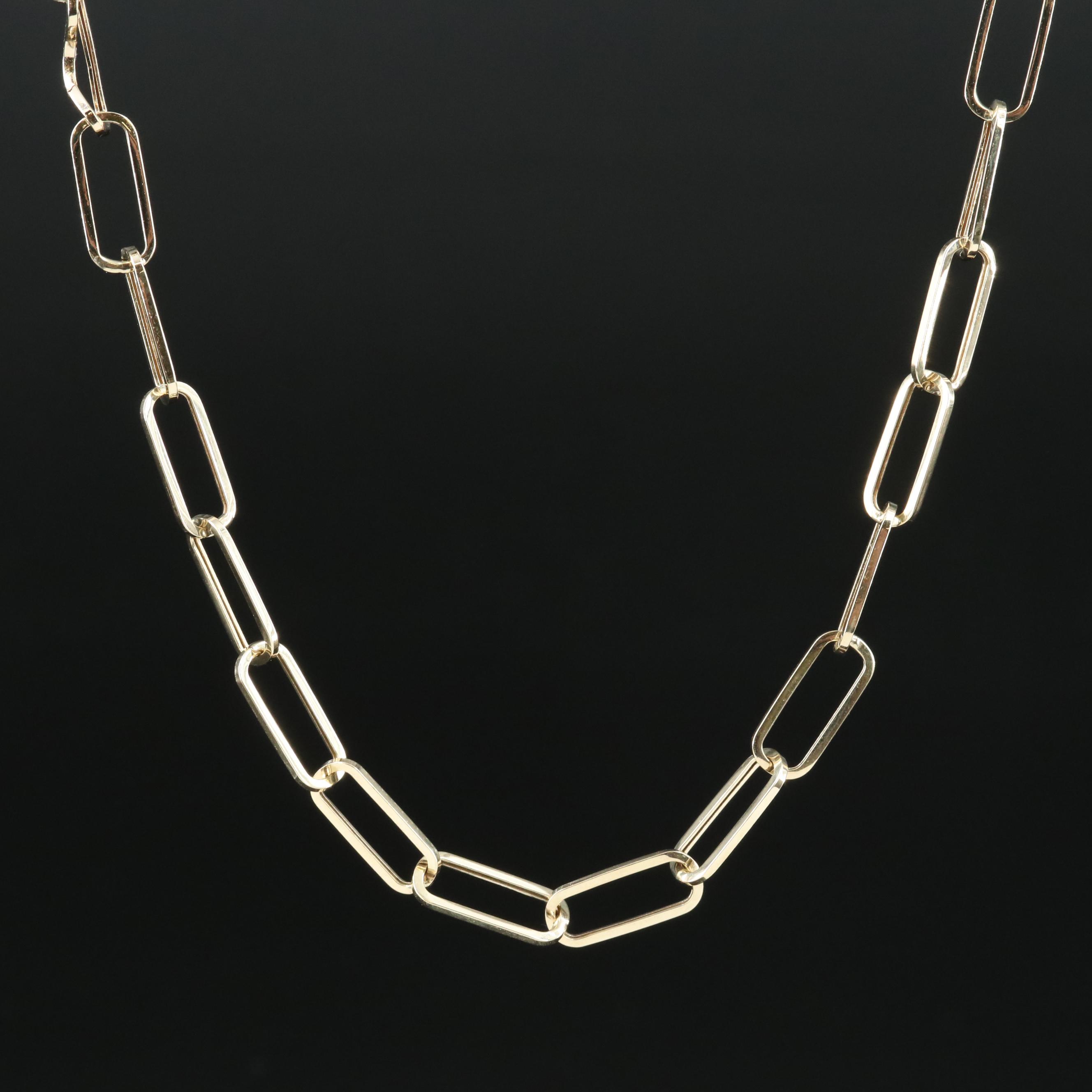 14K Paper Clip Necklace EBTH