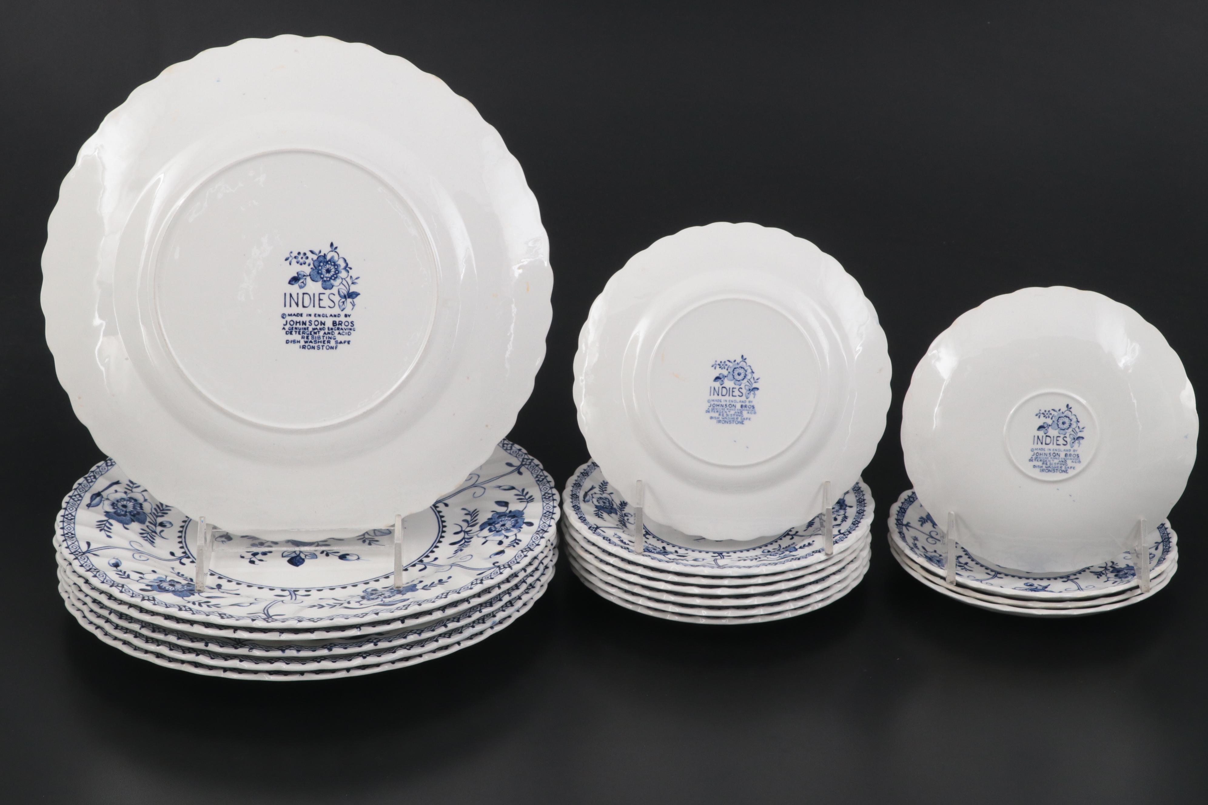 Johnson Bros. "Indies" Ironstone Dinnerware and Serving Pieces, 1974