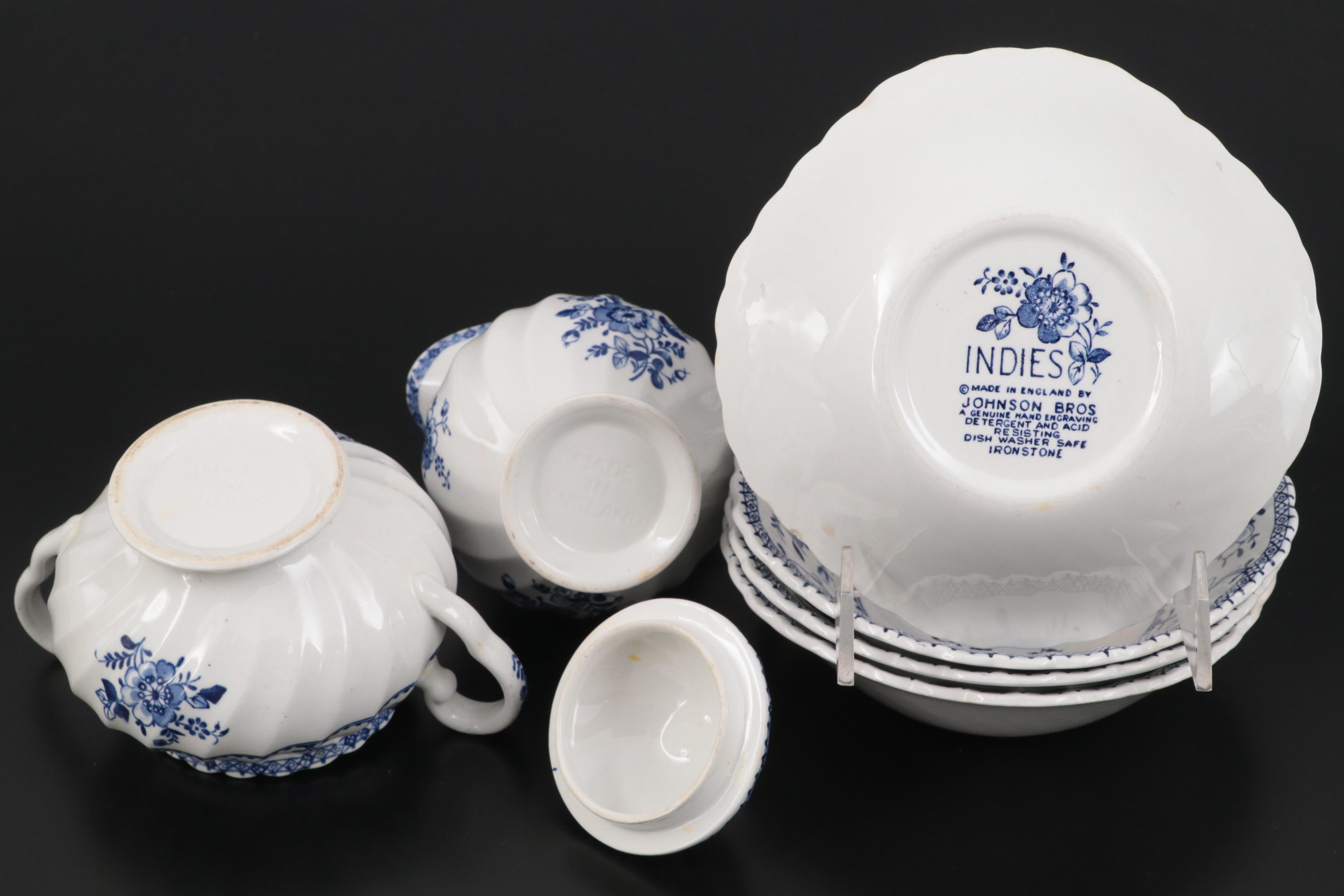 Johnson Bros. "Indies" Ironstone Dinnerware and Serving Pieces, 1974