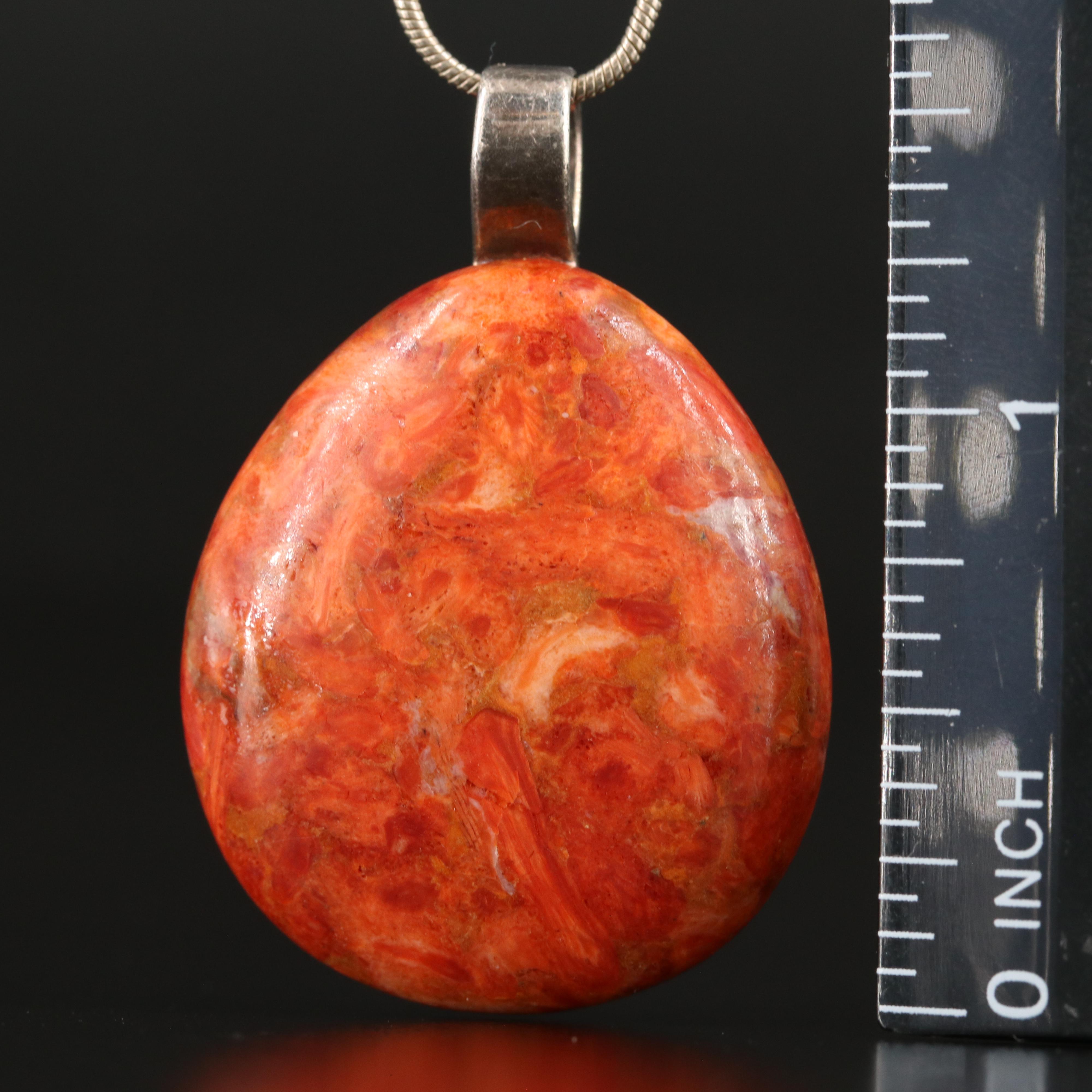 Sterling Teardrop Pendant Necklace EBTH