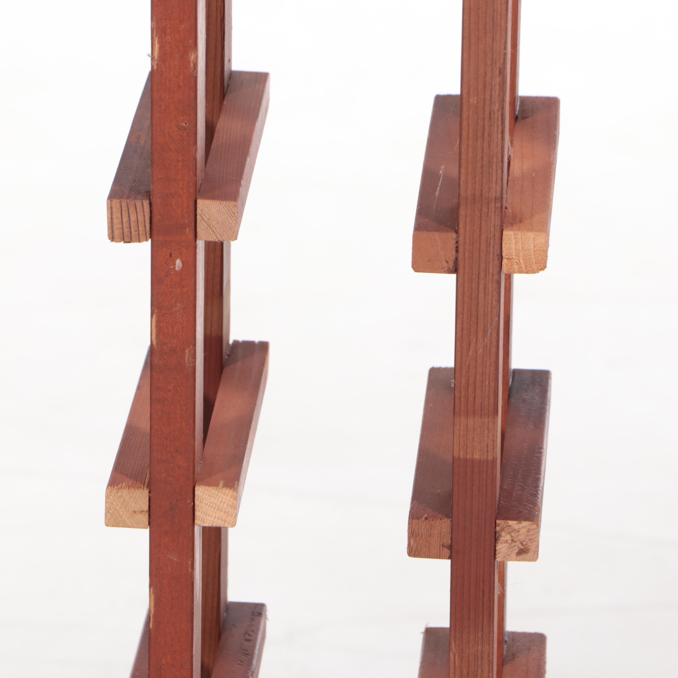 Pair of SixtyFour Bottle Wood Wine Racks EBTH