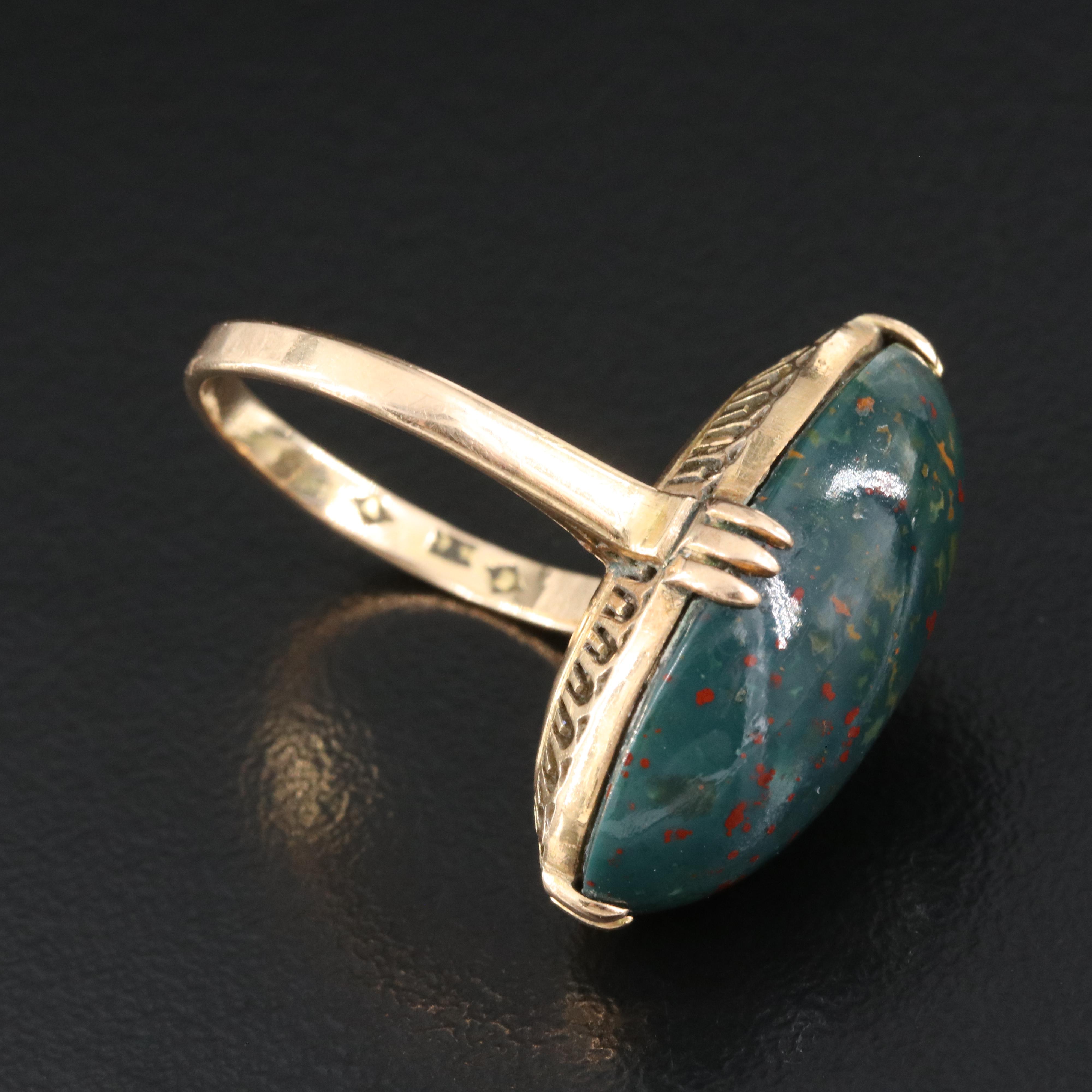 Blood Stone Adjustable Ring