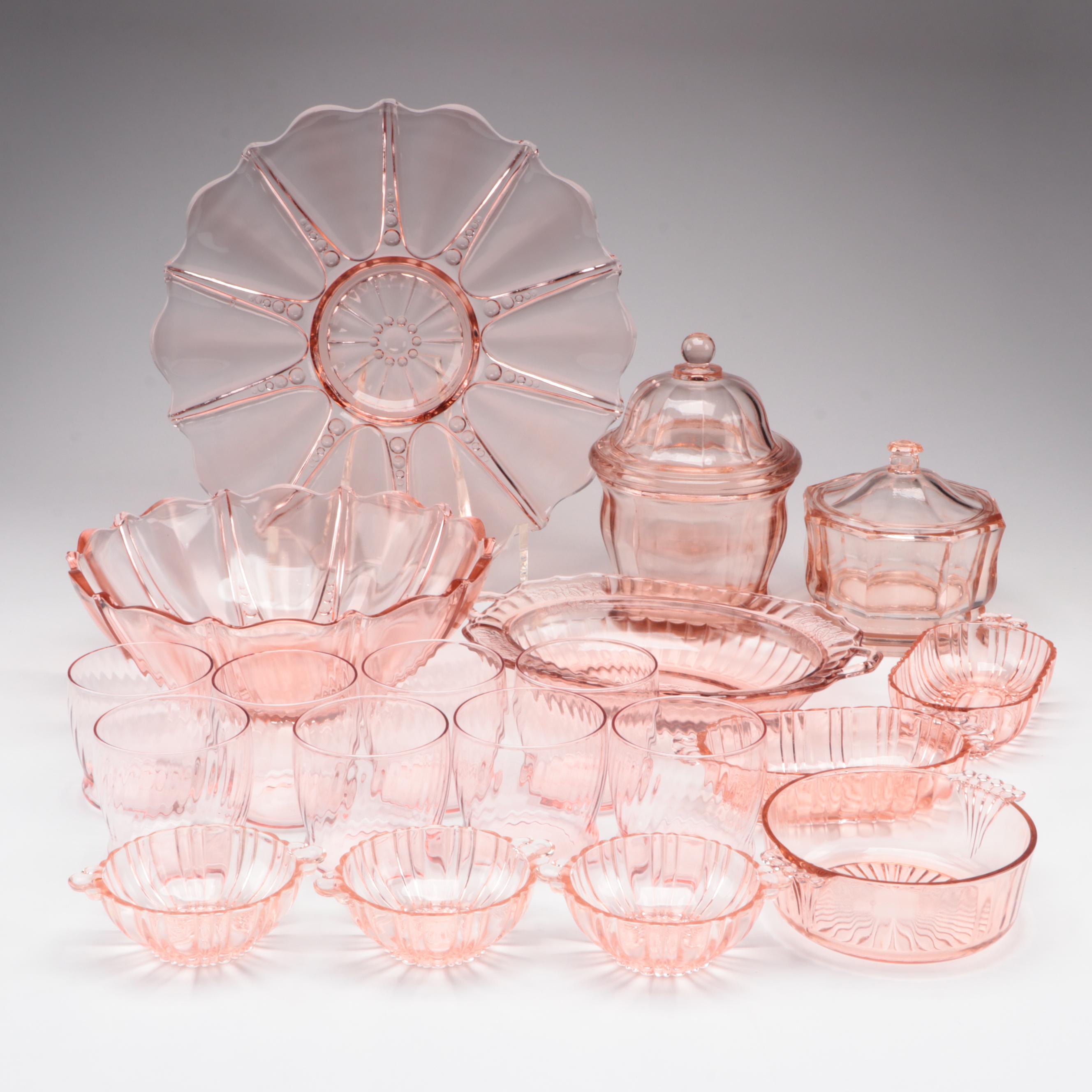 Anchor Hocking "Oyster and Pearl" and Other Pink Depression Glass