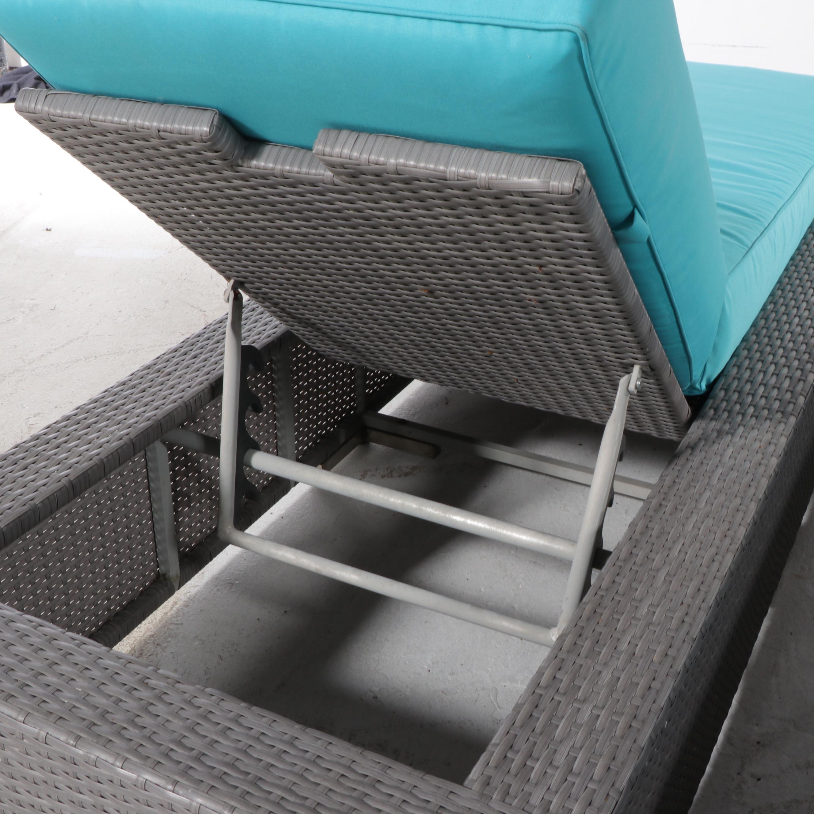 Ohana Depot Outdoor Wicker Patio Furniture with Turquoise and Gray