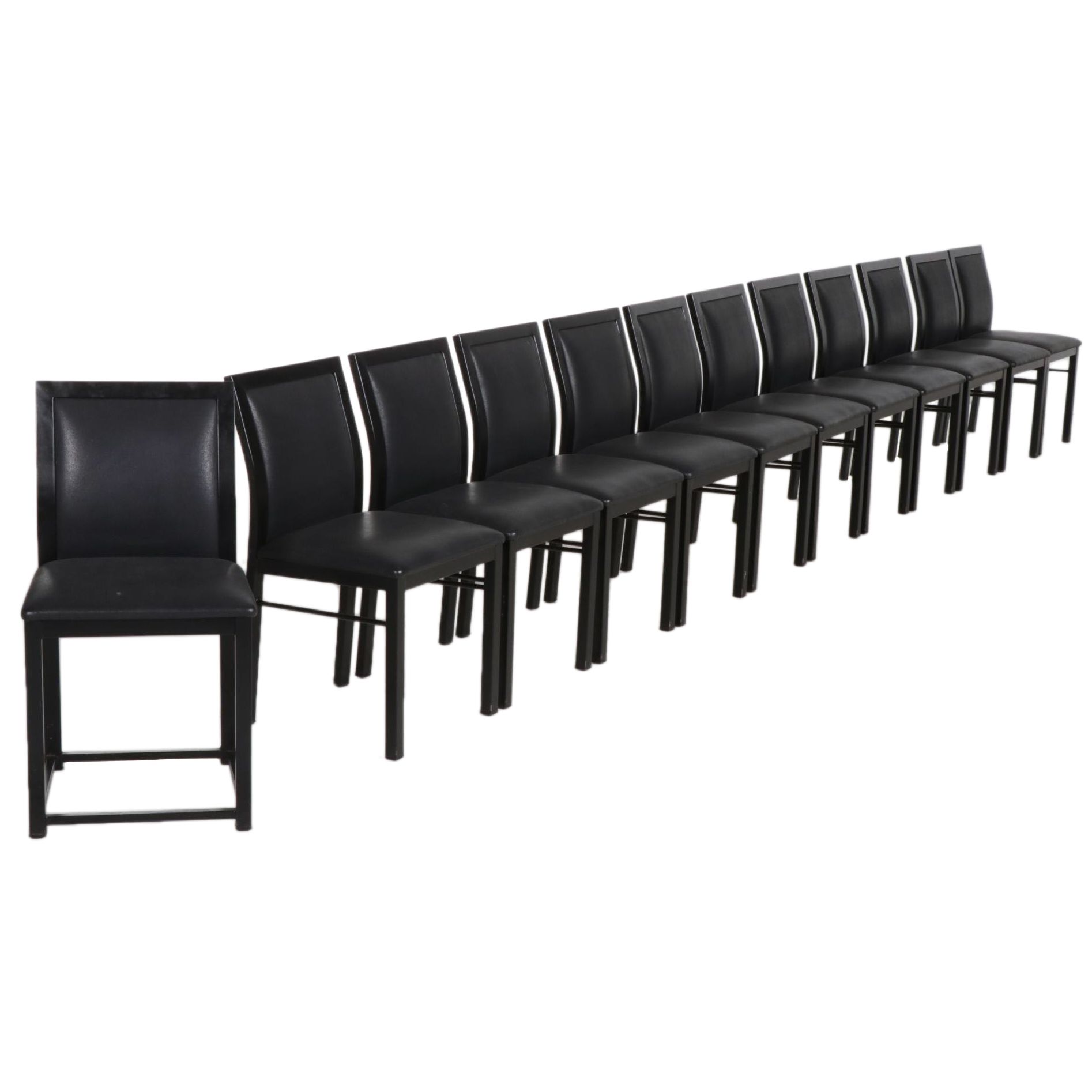 Twelve Grand Rapids Chair Co. Metal and Black Vinyl Dining Chairs EBTH