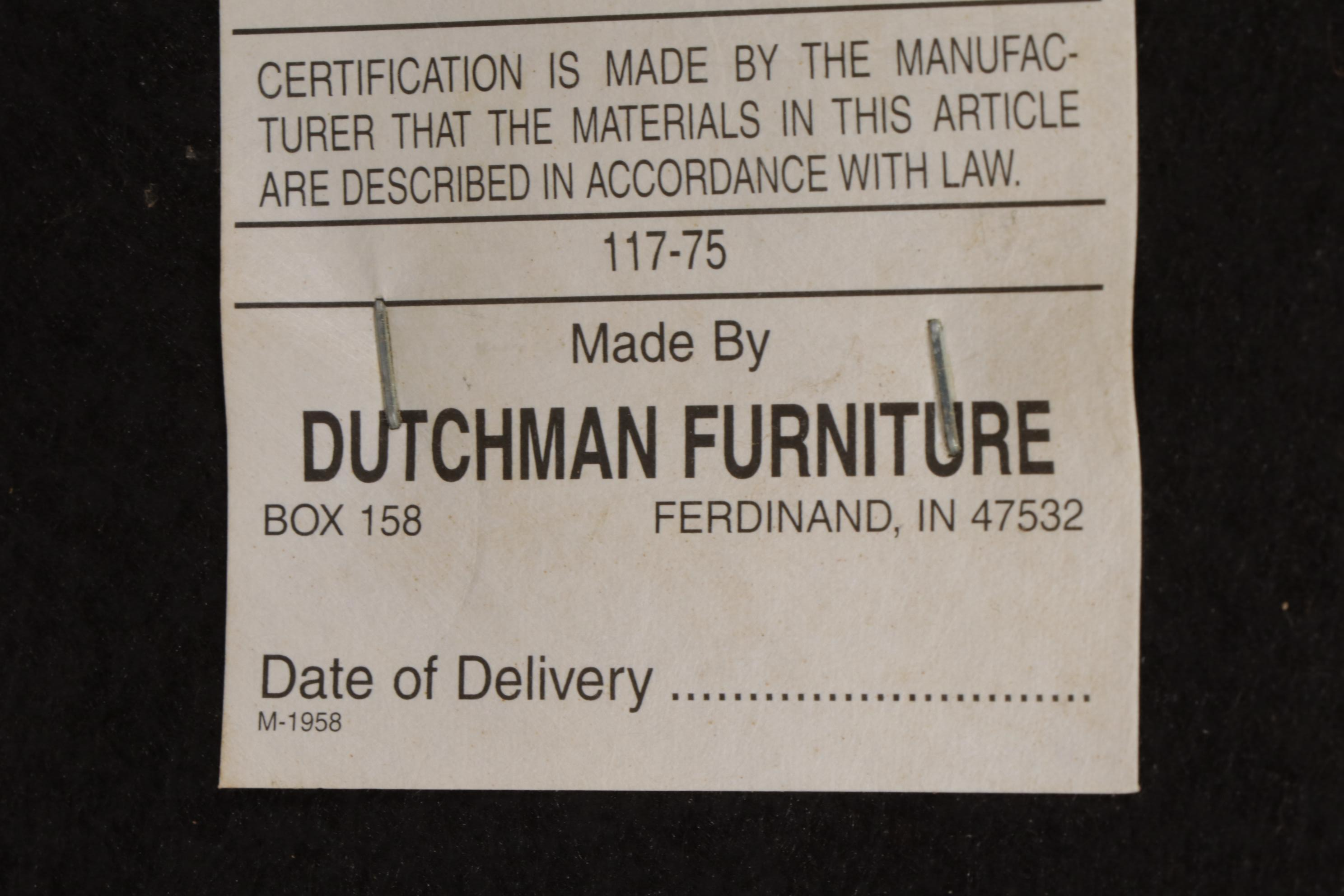 Dutchman Furniture Chenille Upholstered Overstuffed Recliner EBTH